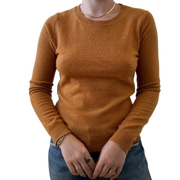 Tahari Womens Mustard Yellow 2-ply 100% Cashmere V Neck Sweater Sz M - Picture 1 of 6
